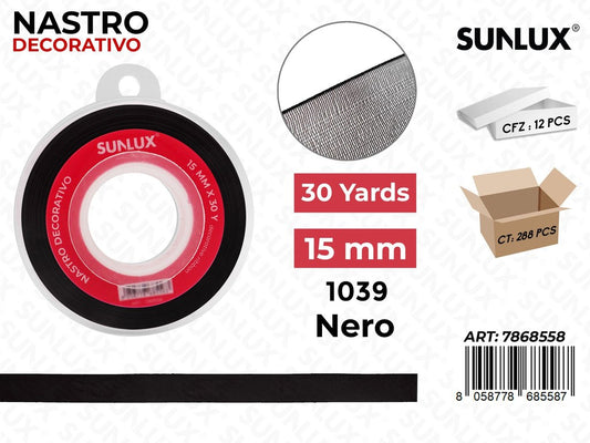 Nastro Decorativo Org. 1039 Nero 30Y*15MM