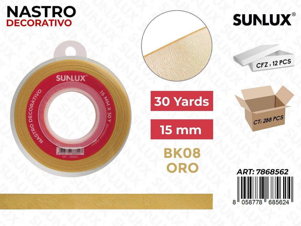 Nastro Decorativo Org. BK08 Oro 30Y*1.5CM
