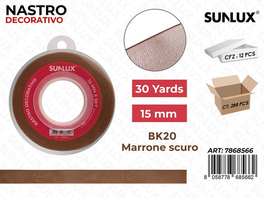 Nastro Decorativo Org. BK20 Marrone Sc. 30Y*1.5CM