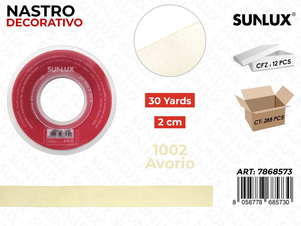 Nastro Decorativo Org. 1002 Beige 30Y*2CM