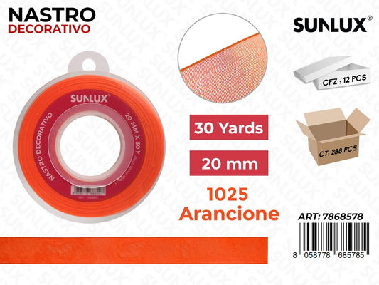 Nastro Decorativo Org. 1025 Arancione 30Y*2CM