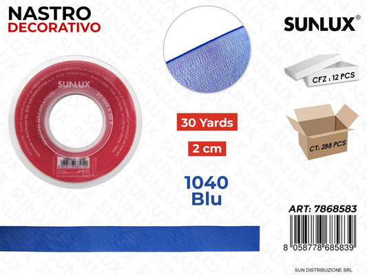 Nastro Decorativo Org. 1040 Blu 30Y*2CM