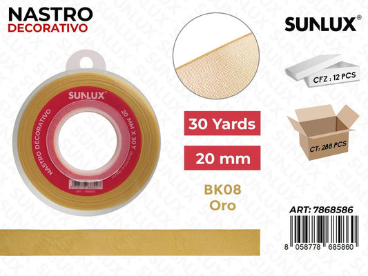 Nastro Decorativo Org. BK08 Oro 30Y*2CM