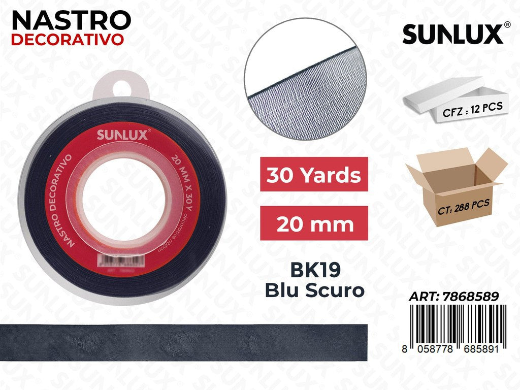 Nastro Decorativo Org. BK19-081 Blu Scu. 30Y*2CM