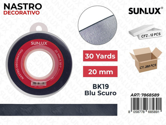 Nastro Decorativo Org. BK19-081 Blu Scu. 30Y*2CM