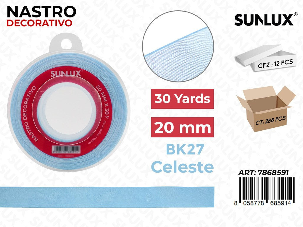 Nastro Decorativo ORG.BK27 Celeste 30Y*20MM