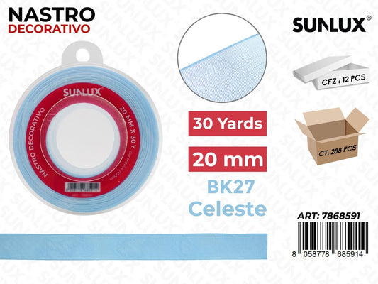 Nastro Decorativo ORG.BK27 Celeste 30Y*20MM