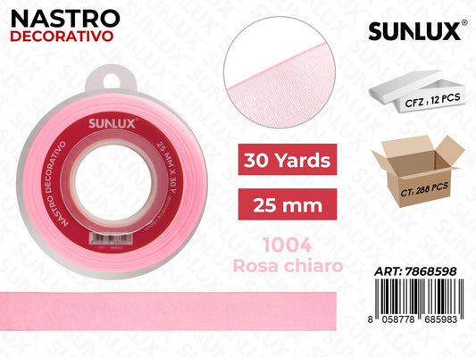 Nastro Decorativo Org. 1004 Rosa Ch. 30Y*2.5CM