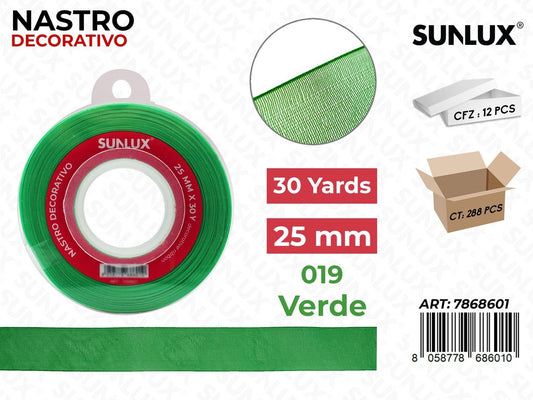 Nastro Decorativo ORG.019 Verde 30Y*25MM