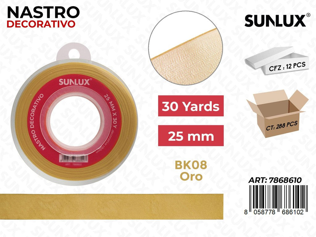 Nastro Decorativo Org. BK08- Oro 30Y*25MM