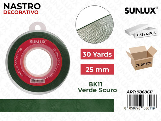 Nastro Decorativo Org. BK11-165 Ve. Scuro 30Y*25MM