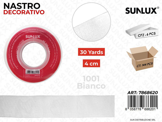 Nastro Decorativo Org. 1001 Bianco 30Y*4CM