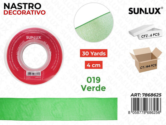 Nastro Decorativo Org. 019 Verde 30Y*4CM