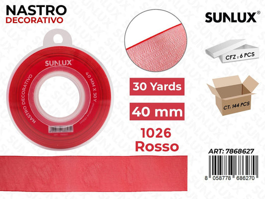 Nastro Decorativo Org. 1026 Rosso 30Y*40MM