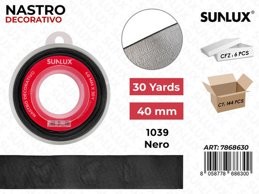 Nastro Decorativo Org. 1039 Nero 30Y*4CM