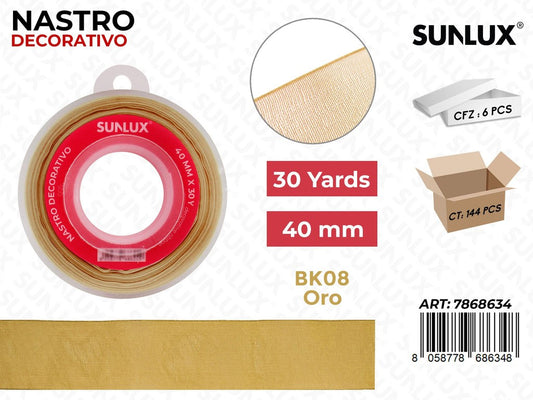 Nastro Decorativo Org. BK08 Oro 30Y*4CM