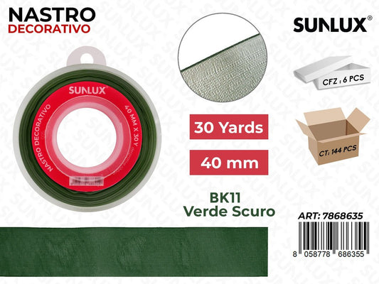 Nastro Decorativo Org. BK11-165 Verde Sc. 30Y*4CM