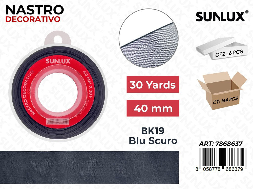 Nastro Decorativo Org. BK19-081 Blu Scuro 30Y*4CM