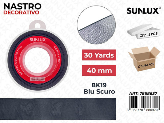 Nastro Decorativo Org. BK19-081 Blu Scuro 30Y*4CM