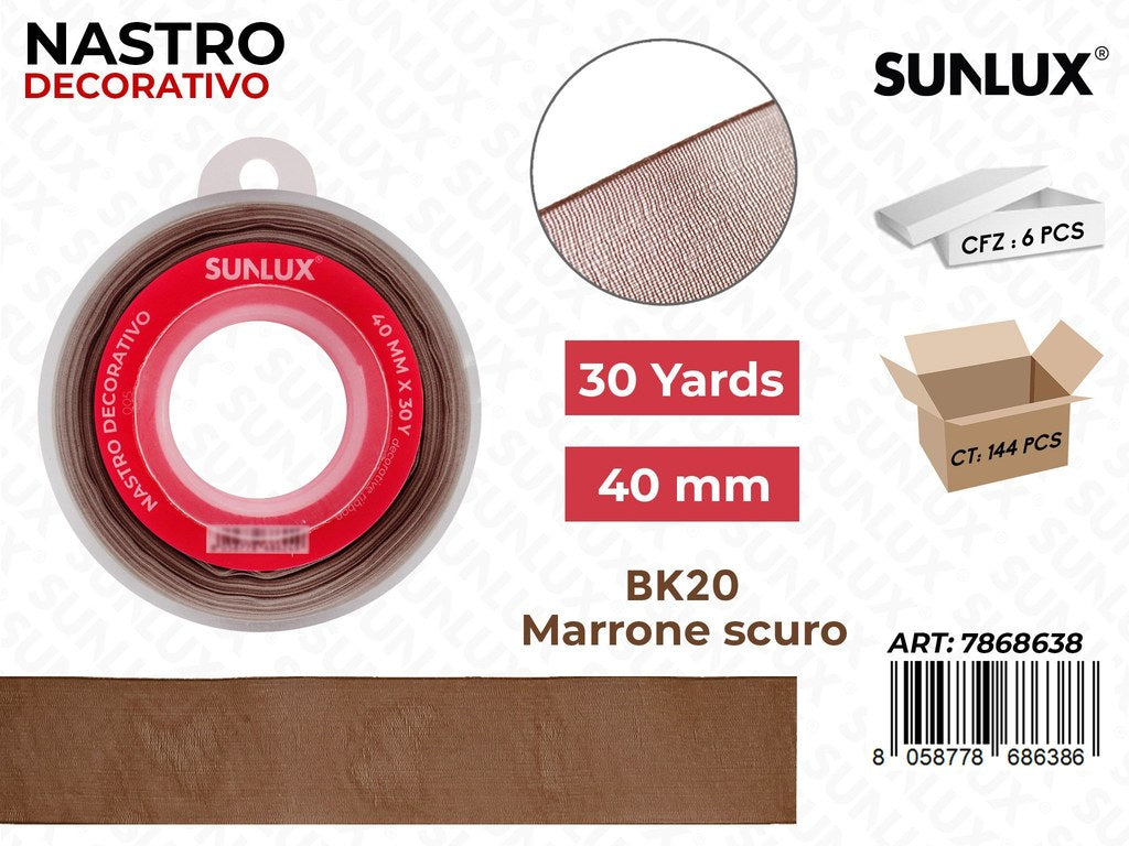 Nastro Decorativo Org. BK20-032 Marrone Sc. 30Y*4CM