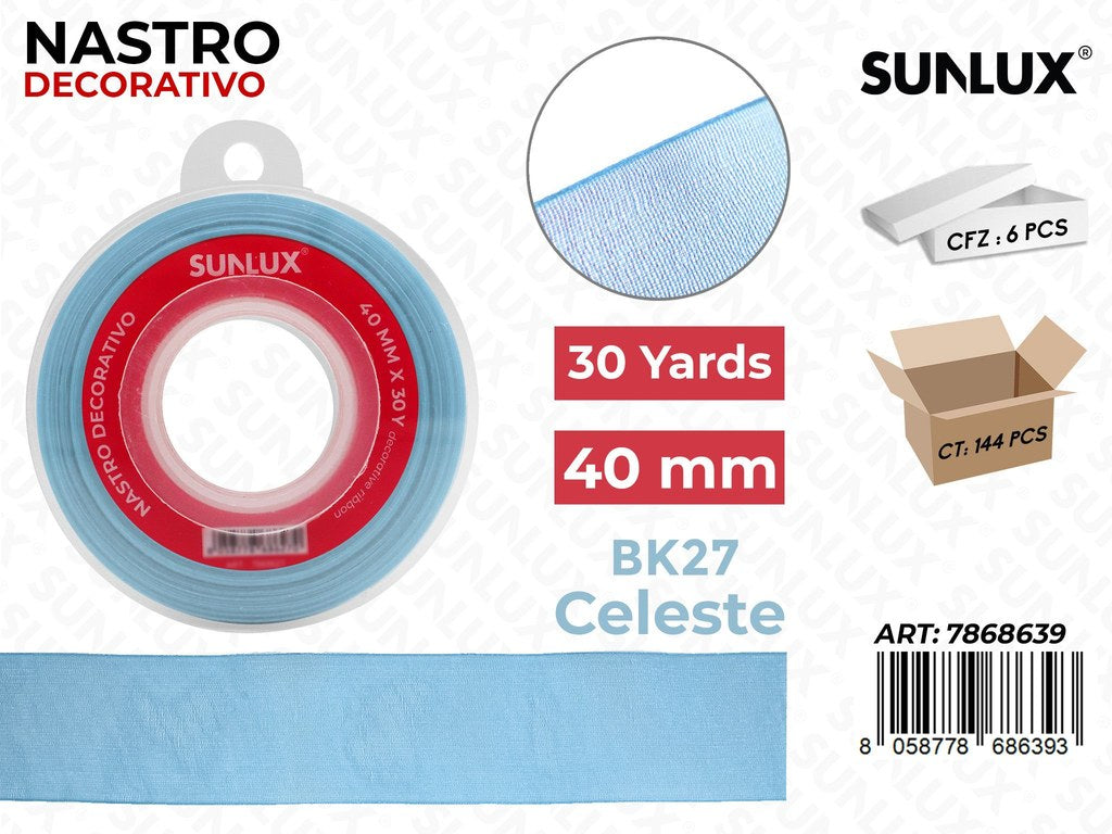 Nastro Decorativo Org. BK27-64 Celeste 30Y*40MM