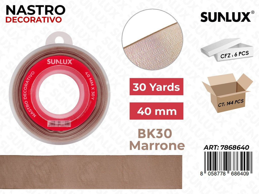 Nastro Decorativo Org. BK30-030 Marrone 30Y*4CM