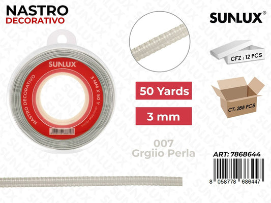Nastro di Raso 007 Grigio Perla 50Y*0.3CM