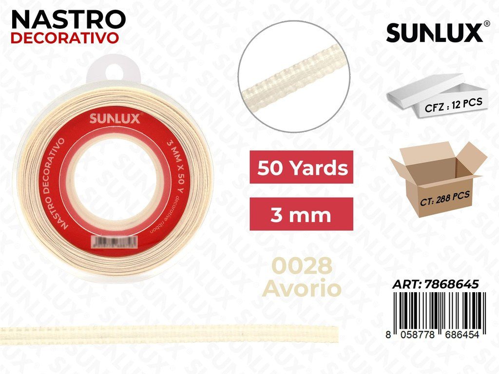 Nastro di Raso 0028 Avorio 50Y*0.3CM