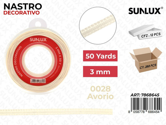 Nastro di Raso 0028 Avorio 50Y*0.3CM