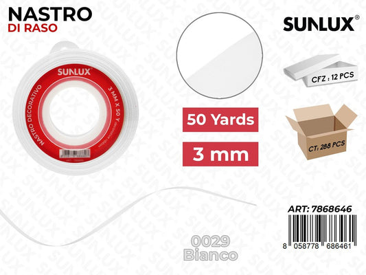 Nastro di Raso 0029 Bianco 50Y*0.3CM