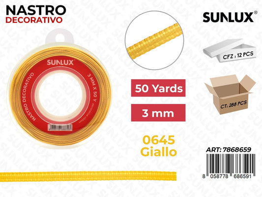 Nastro di Raso 0645 Giallo 50Y*0.3CM