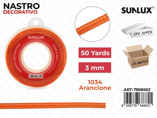 Nastro di Raso 1034 Arancione 50Y*0.3CM
