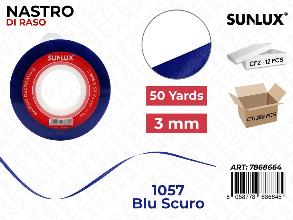 Nastro di Raso 1057 Blu Scuro 50Y*0.3CM