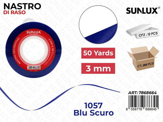 Nastro di Raso 1057 Blu Scuro 50Y*0.3CM