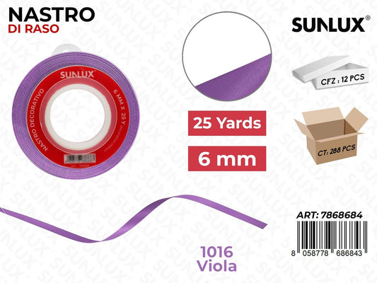 Nastro di Raso 1016 Viola 25Y*0.6CM