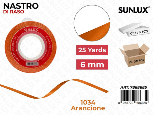 Nastro di Raso 1034 Arancione 25Y*0.6CM