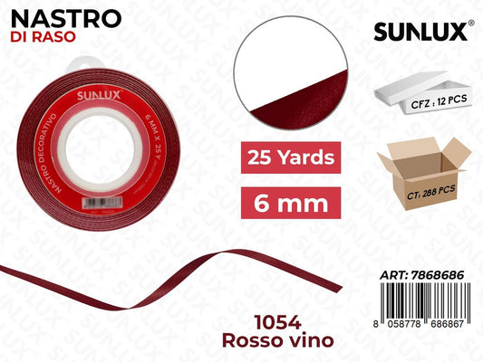 Nastro di Raso 1054 Rosso Vino 25Y*0.6CM