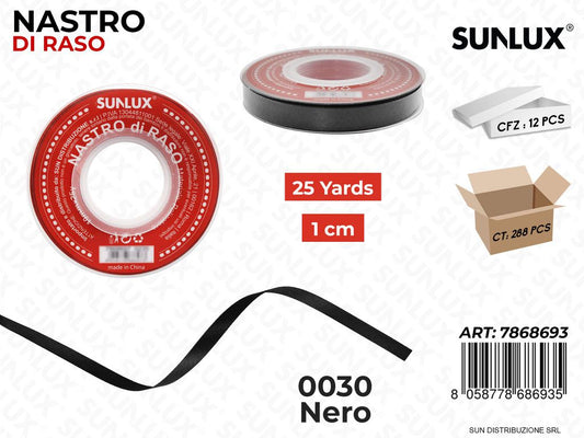 Nastro di Raso 0030 Nero 25Y*1CM