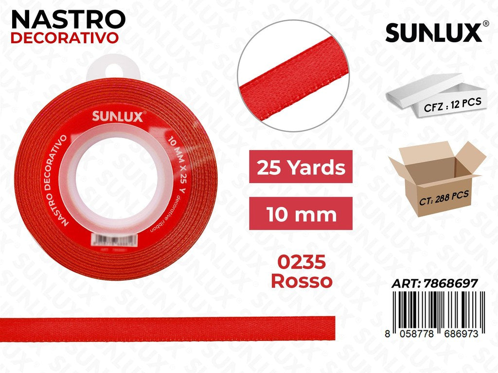 Nastro di Raso 0235 Rosso 25Y*1CM