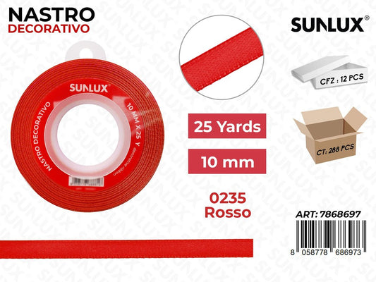 Nastro di Raso 0235 Rosso 25Y*1CM