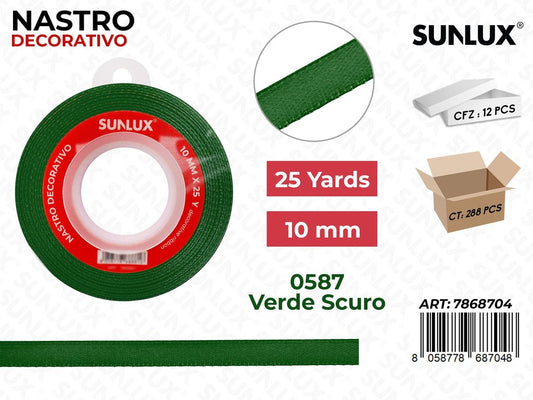 Nastro di Raso 0587 Verde Scuro 25Y*1CM