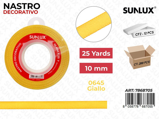 Nastro di Raso 0645 Giallo 25Y*1CM
