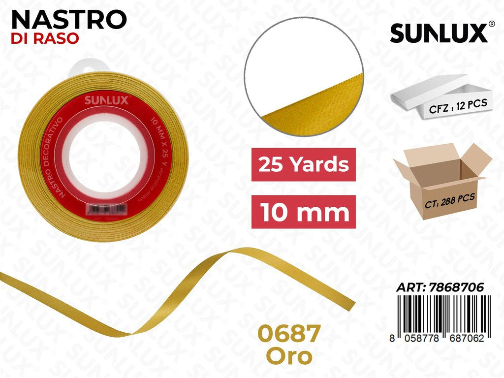 Nastro di Raso 0687 Oro 25Y*1CM