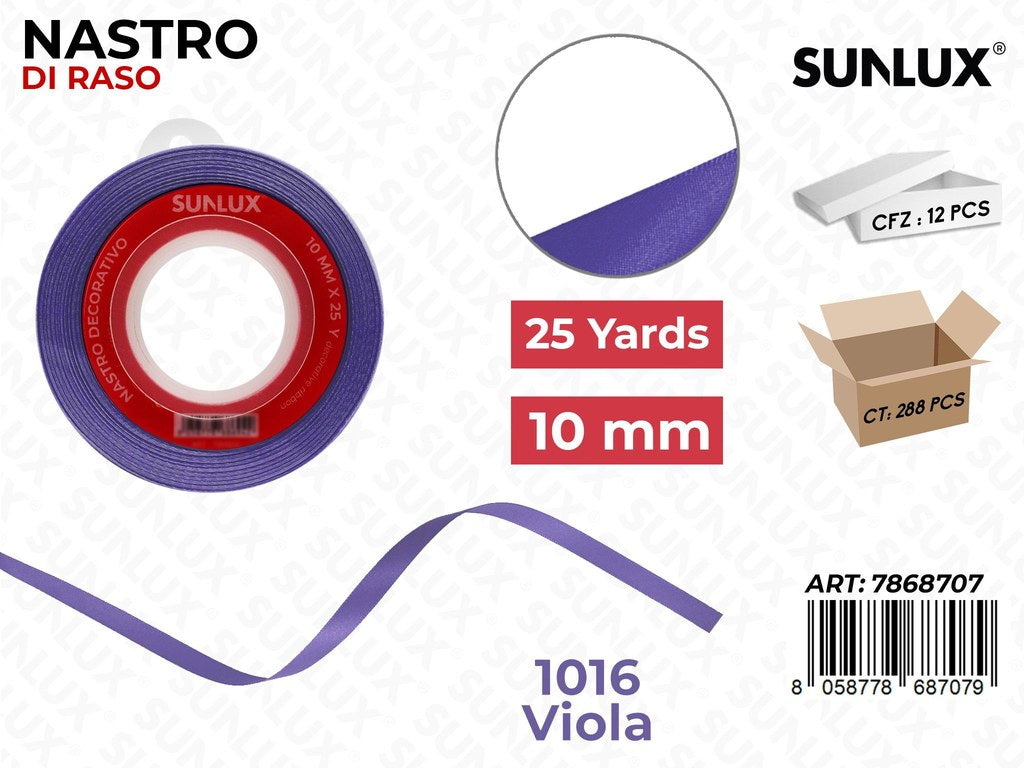 Nastro di Raso 1016 Viola 25Y*1CM