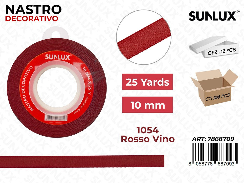 Nastro di Raso 1054 Rosso Vino 25Y*1CM