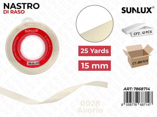 Nastro di Raso 0028 Avorio 25Y*1.5CM