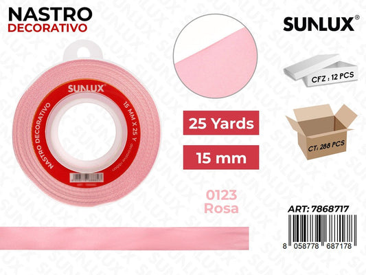 Nastro di Raso 0123 Rosa 25Y*1.5CM