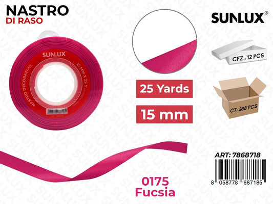 Nastro di Raso 0175 Fucsia 25Y*1.5CM