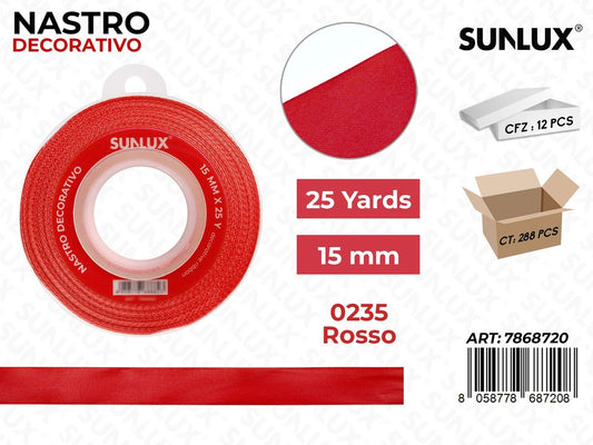 Nastro di Raso 0235 Rosso 25Y*1.5CM