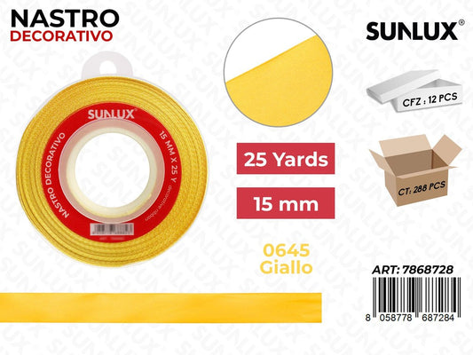 Nastro di Raso 0645 Giallo 25Y*1.5CM